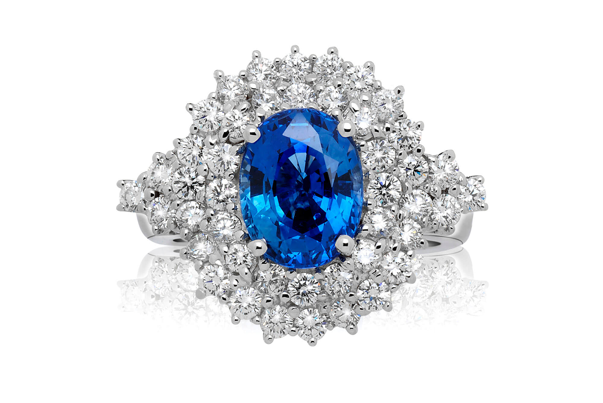 טבעת אירוסין עם אבן חן כחולה