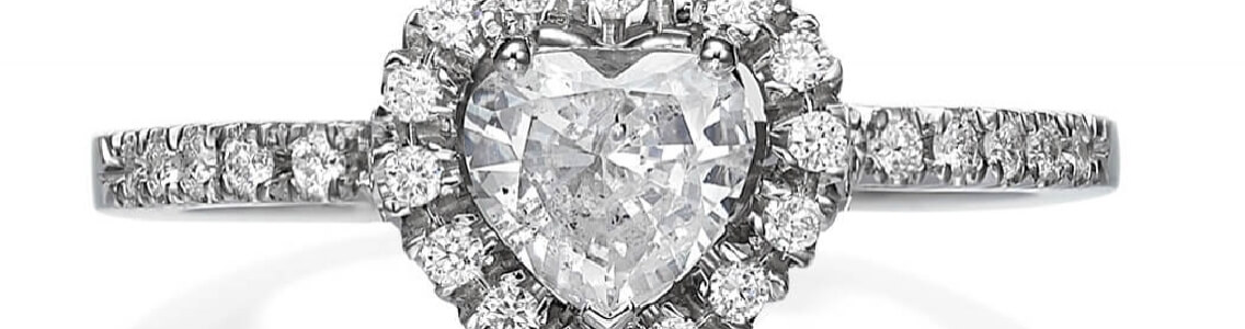 טבעת יהלום בצורת לב 80 נקודות