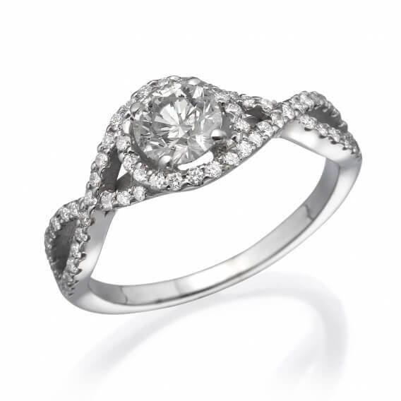 טבעת אירוסין וינטאג' בשיבוץ יהלומים 1 קראט ניקה