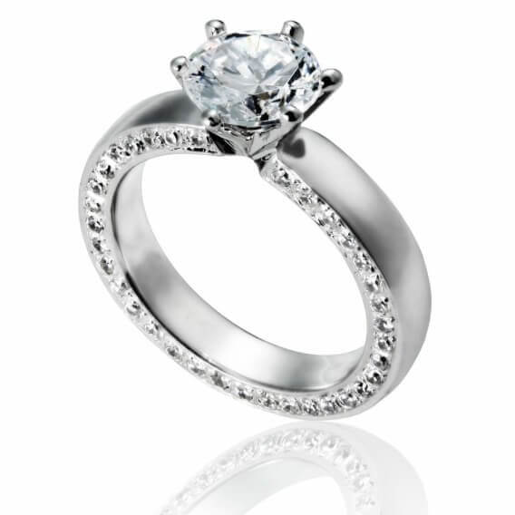 טבעת אירוסין יוקרתית עם 40 יהלומים 0.76 קראט - מילי