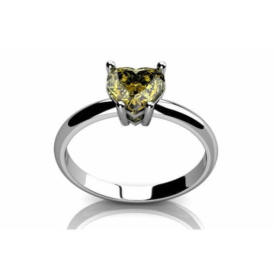 טבעת אירוסין סוליטר בעיצוב לב זהב לבן 32 נקודות - ארבל
