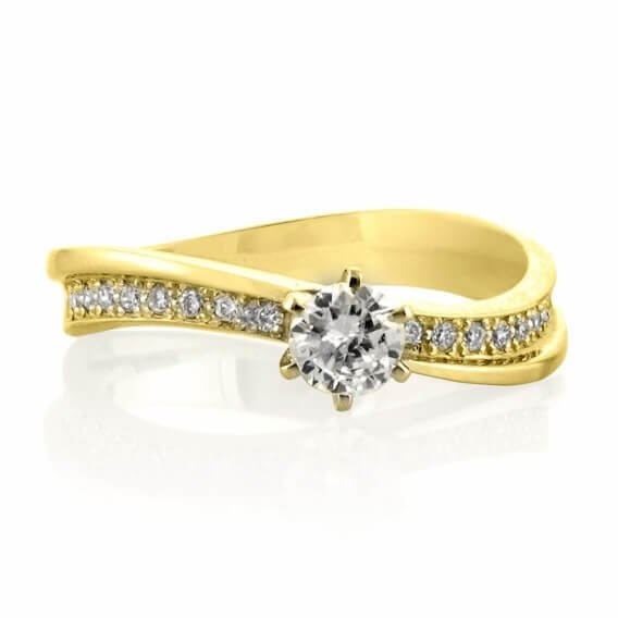טבעת אירוסין קלאסית 56 נקודות זהב צהוב ליאן 
