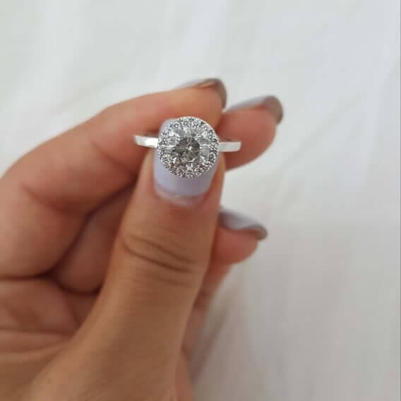 טבעת יהלומים קלאסית בשילוב זהב לבן שרונה