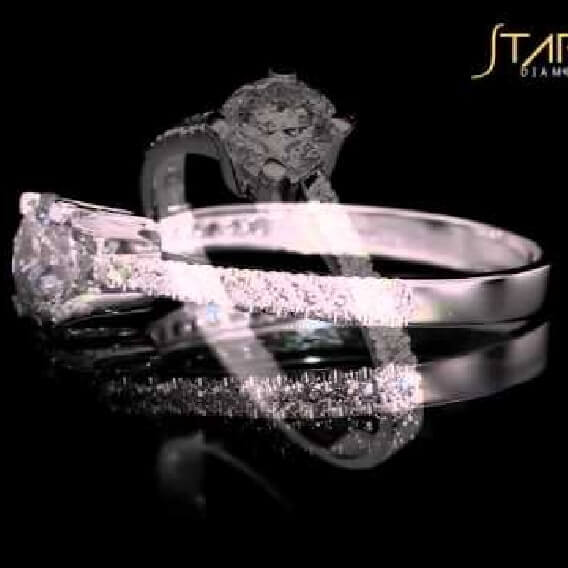 טבעת אירוסין קלאסית חצי קראט מעוטרת זהב