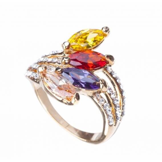טבעת יהלום בעיצוב מיוחד בשילוב אבני חן מיוחדות אלין 1.62 קראט