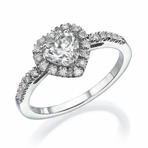 טבעת יהלום מעוצבת בצורת לב SD 283