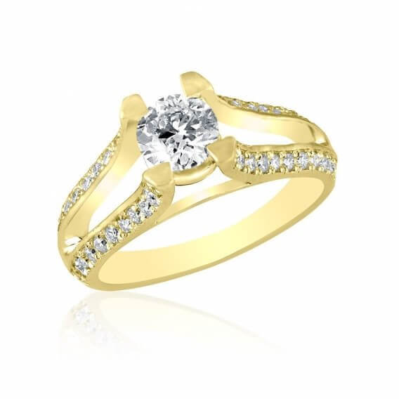 טבעת יהלום וינטאג' בשילוב זהב לבן 1.10 קראט