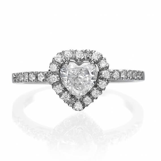טבעת יהלום מעוצבת בצורת לב SD 283
