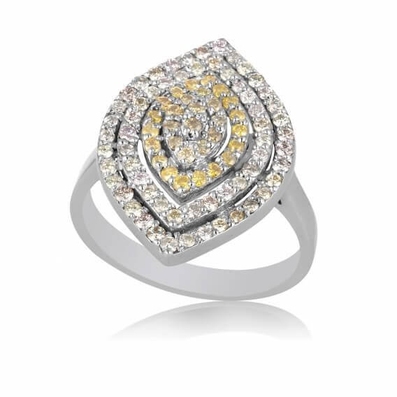 טבעת יהלום מעוצבת בשילוב זהב לבן 1.23 קראט נמרוס