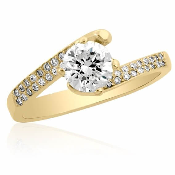 טבעת יהלום קלאסית בשילוב זהב צהוב אדיסון 