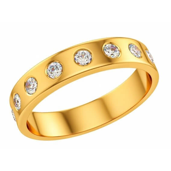 טבעת יהלום קלאסית בשילוב זהב צהוב פירנצה 42 נקודות