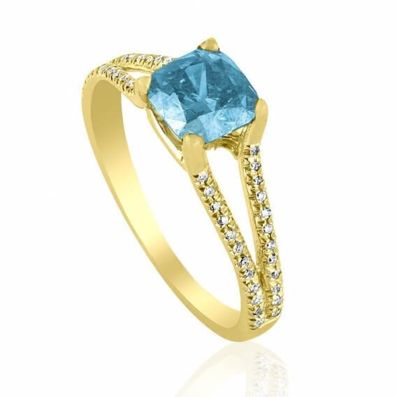 טבעת יהלומים בשילוב זהב לבן בעיצוב מיוחד סקיילר