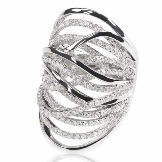 טבעת אירוסין יהלומים וינטאג' זהב לבן נחלים 2.02 קראט