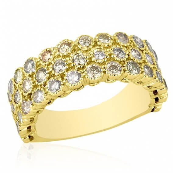 טבעת יהלומים זהב צהוב 2.25 קראט דיאן 