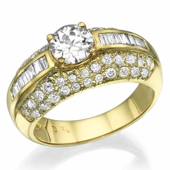 טבעת יהלומים יוקרתית 2.79 קראט זהב צהוב מאיה