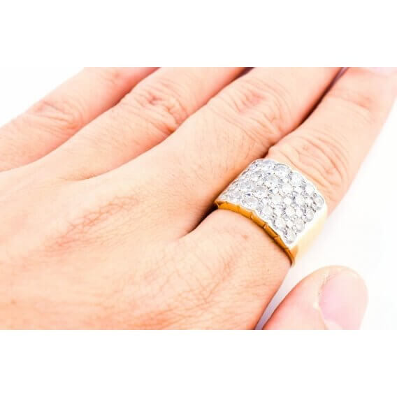 טבעת יהלומים יוקרתית בשילוב זהב צהוב קיה 65 נקודות