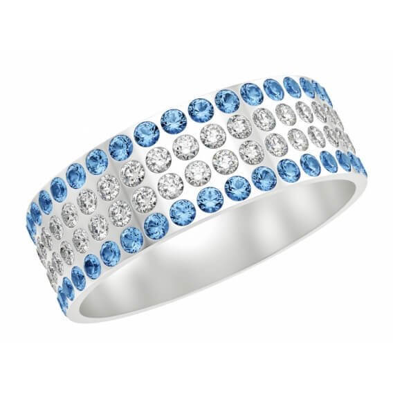 טבעת יהלומים כחול לבן 96 נקודות ישראל