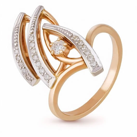 טבעת יהלומים מעוטרת זהב בעיצוב מיוחד 0.92 קראט - קימברלי