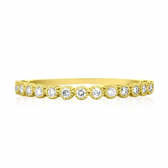 טבעת יהלומים עדינה זהב צהוב קלימרה