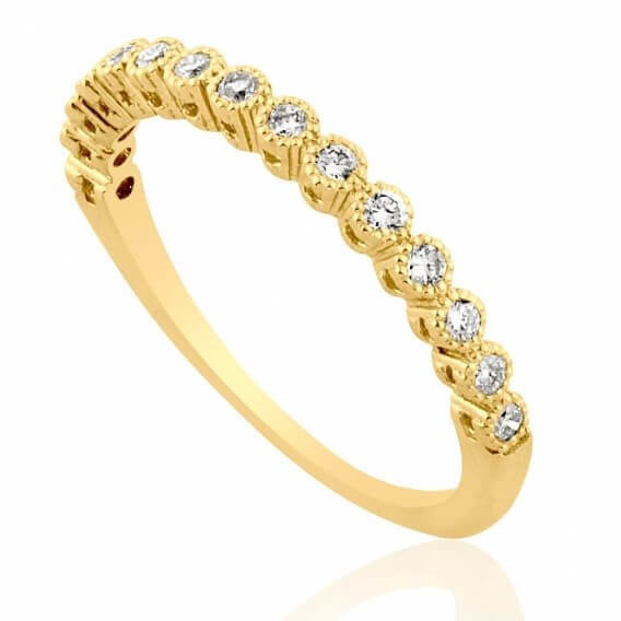 טבעת יהלומים עדינה זהב צהוב קלימרה