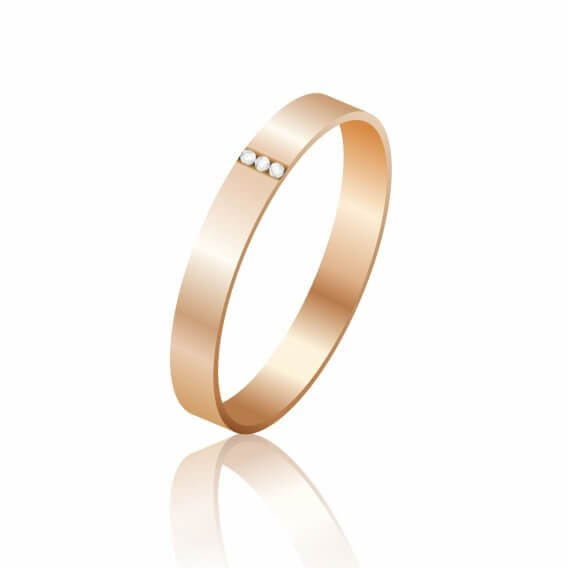 טבעת לגבר זהב צהוב עם 3 יהלומים - גרי