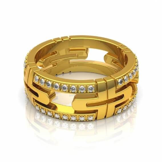 טבעת לגבר מעוצבת משובצת ביהלומים 0.96 קראט - תומאס